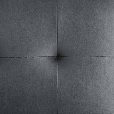 Gray Velvet Tufted Dining Chair with Gold Stainless Steel Base