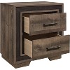 ORRD Rustic Two Tone Nightstand, Embossed Faux Wood Nightstand for Stylish Bedroom Furniture - 3 of 4
