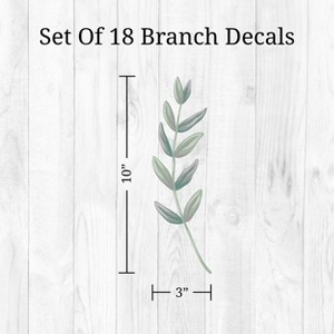 Greenery Kids' Wall Decor - Decalcomania: Botanical Sage Green Self-Adhesive Wall Decals, 18 Pieces, 10" x 3" - 1 of 4