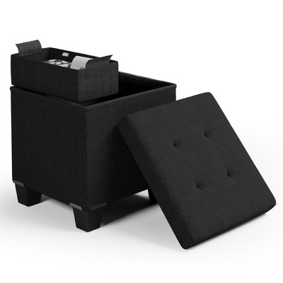 Nestl Storage Ottoman Bench with Storage Bins, Rectangular Storage Bench