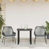 vidaXL Patio Dining Set with Cushions Garden Table and Chairs Poly Rattan Glass - Black 31.5" x 31.5" x 29.1" 2 Pieces - 3 of 4