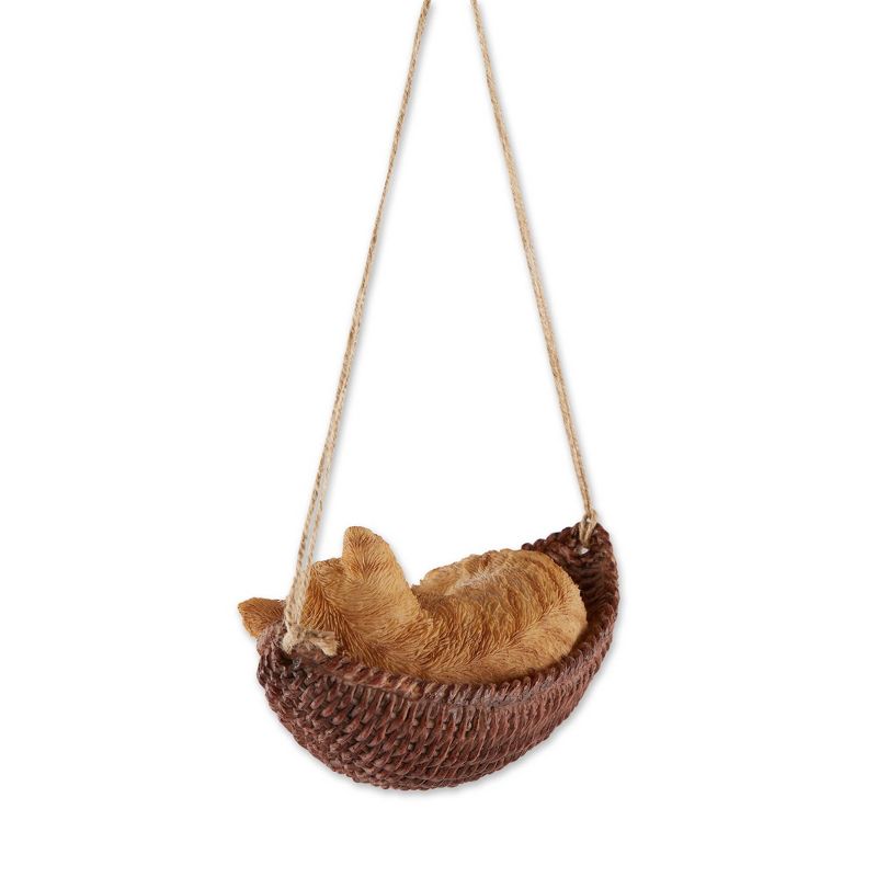 9.25&#34; Polyresin Napping Cat on Hammock Garden Figurine Brown - Zingz &#38; Thingz, 4 of 13