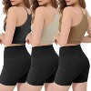 NPolar"3-Pack Women's Ribbed Knit Crop Tank Tops - Sleeveless Round Neck, Size S, Summer Basic"DarkGreyKhaki&Beige - 4 of 4