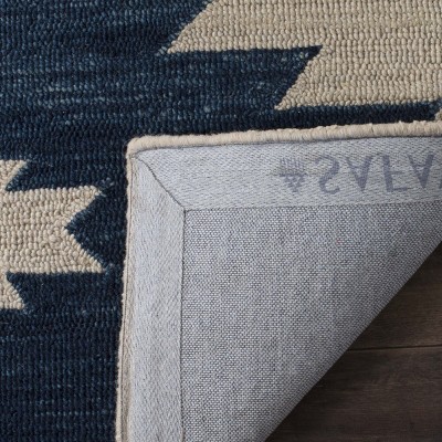 Ivory Geometric Handmade Wool Tufted Area Rug, 2' x 3'