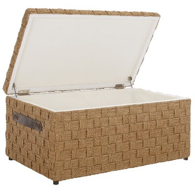 Ashban Coastal Woven Seagrass 39" Coffee Table Trunk in Burlap Brown