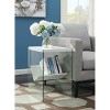 HomeStock Contemporary End Table with Glass Panel Sides, Durable Top Shelf and Lower Storage Shelf for Modern Living Spaces - 2 of 4