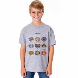 Beyblade Burst TV Show Series Boys' Battle Beyblades Crewneck T-Shirt Grey - 1 of 4