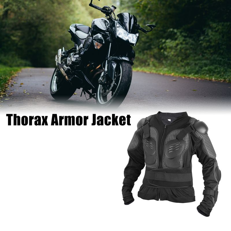 Unique Bargains Dirt Bike Motorcycle Riding Protective Full Body Armor Thorax Back Backbone Protector for Off-Road Cycling Black Size XL, 2 of 6