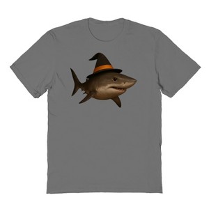 Rerun Island Men Witch Shark Realistic Short Sleeve Graphic Cotton T-Shirt - 1 of 4