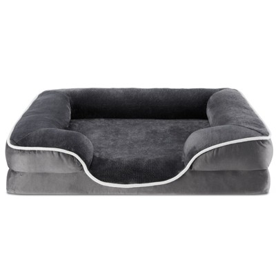 JIONJOY Dog Bed: Grey Pet Sofa Bed with Supportive Foam and Removable & Washable Coverr