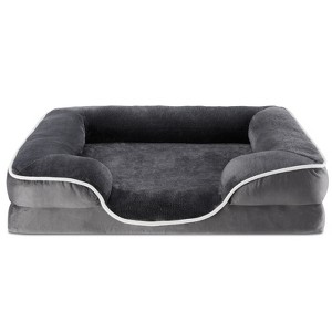 JIONJOY Dog Bed: Grey Pet Sofa Bed with Supportive Foam and Removable & Washable Coverr - 1 of 4