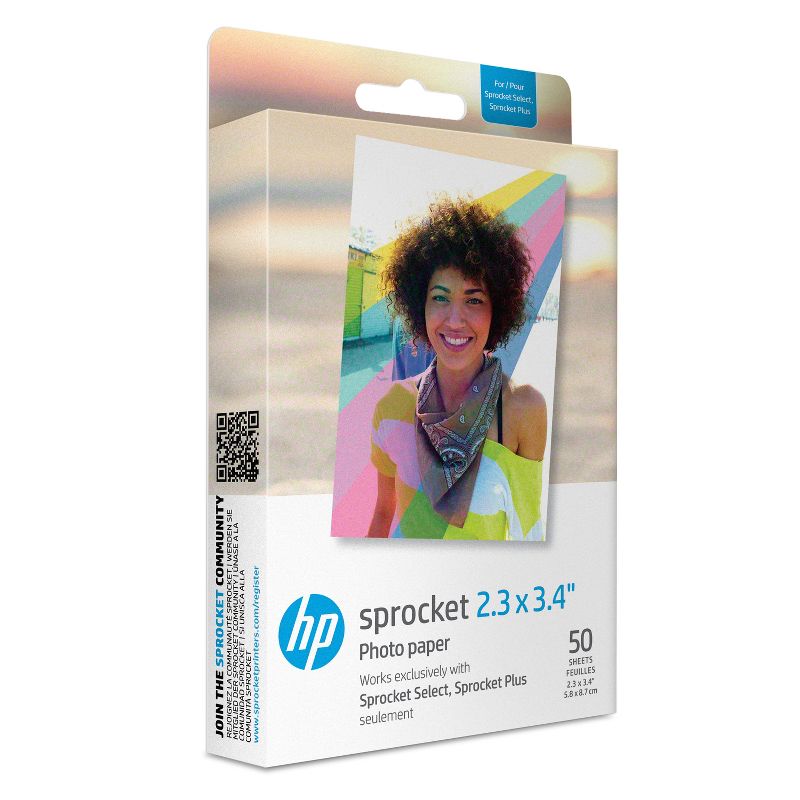 HP Sprocket 2.3 x 3.4" Premium Zink Sticky Back Photo Paper (50 Sheets) Starter Bundle, 2 of 5