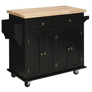 NicBex 2 Drawer Rolling Kitchen Island Cart with 2-Door Cabinet and Knobs,Kitchen Island with Spice Rack and Towel Bar,Island Table for Kitchen - 1 of 4