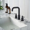 WOWOW 8 in. Widespread Double Handle High Arc Bathroom Faucet with Drain Kit Included in Brushed Nickel - 3 of 4