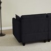 ORRD Modular L-Shaped Sofa, Deep Seat Couch with 4 Pillows, Modern Style, Black - 3 of 4