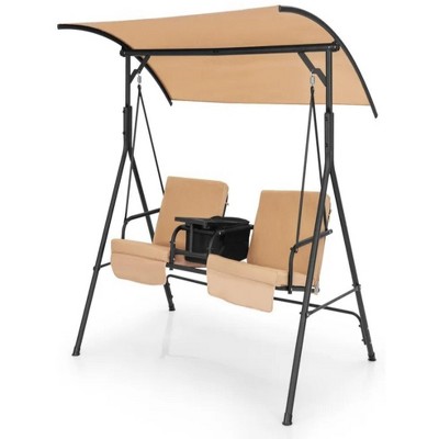 71.5"Porch Swing Chair with Adjustable Canopy