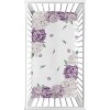 Sweet Jojo Designs Girl Photo Op Fitted Crib Sheet Peony Floral Garden Purple Ivory - 2 of 4