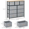 CAVINAS Bedroom Dresser with 8/9 Fabric Drawers,Storage Tower Chest of Drawers with Steel Frame and Wood Top,Dark Gray - 3 of 4