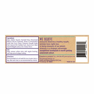 SprinJene Kids Tarter Control Fluoride-Free Toothpaste - Vanilla - 3.5oz/2ct: Alcohol-Free, Dye-Free, Vegan, Sugar-Free