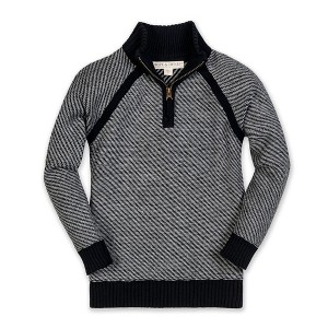 Hope & Henry Boys'  Long Sleeve Half Zip Raglan Contrast Sweater, Kids - 1 of 4