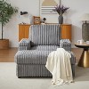 Corduroy Accent Chair Chaise Lounge, Deep-Seated Single Sofa with Storage Ottoman & Cup Holders - ModernLuxe - 2 of 4