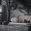 SEVOBAL Party Decorations and Accessories Fabric Black Pumpkin set 2 Decor Farmhouse-Inspired Accent for Halloween, Black White, 10.2"*8.1"*7.7" - 2 of 4