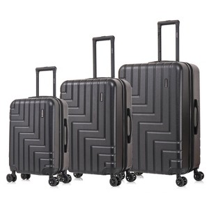 DUKAP Zahav Lightweight Hardside Spinner 3pc Luggage Set - Black - 1 of 4