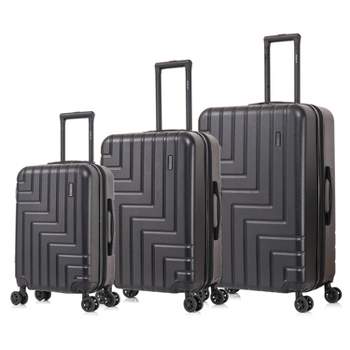DUKAP Zahav Lightweight Hardside Spinner 3pc Luggage Set - Black