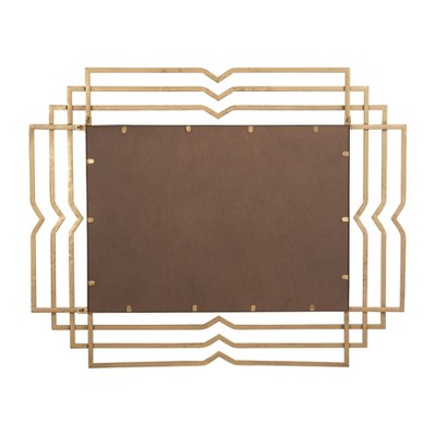 Gold Geometric Iron Rectangular Wall Mirror