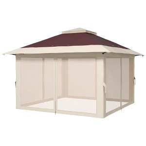 Aghana Digitals 13'x13' Instant Pop Up Gazebo with 2-Tier Roof, Removable Mesh Walls, UV50+ - 1 of 4