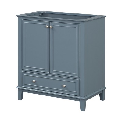 ChicFurnit Bathroom Storage Cabinets Bathroom Floor Storage Cabinet Functional Bathroom Cabinet with Drawer for Bathroom, Blue, 29.5"*17.8"*33.8"