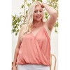 Slickblue Women's Plus Size Cami Top, Surplice Front and Shirred Back, Sleeveless Style in Terracotta, 1XL-3XL - 4 of 4