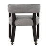 Treasure Trove Accents Castered Dining Chair Vandusen Black/Gray: Upholstered Polyester, Rubberwood Frame, Spot Clean - 4 of 4
