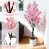 5Ft Pink Cherry Blossom Tree in Nursery Pot, Realistic Tall Wishing Tree Fake Cherries Fake Flower, Indoor Outdoor Pink Large Plants Home Office - 2 of 4