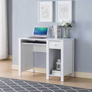 NicBex Home Office Desk 39" L Modern Computer Desk Writing Desk with Shelf, Keyboard Panel, Drawer and Wooden Frame for Office, Study - 1 of 4