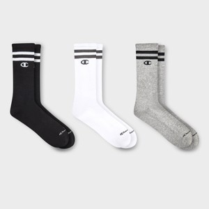 Champion Authentic Originals Men's 3pk Varsity Cushion Crew Socks - 6-12 - 1 of 4