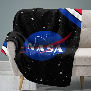 Sleep Squad Nasa Logo 60 x 80  Raschel Plush Blanket - 1 of 4