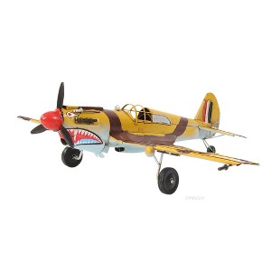 Old Modern Handicrafts 1941 Curtiss Hawk 81A Model – 1:29 Handcrafted Iron WWII Fighter Plane with Spinning Propeller, 13" Length - 1 of 4