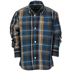 Gioberti Boy's Long Sleeve Button Down Plaid Checkered Shirt - 1 of 4