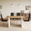 Infurnic Dining Sets Wood Veneer Dining Set with 4 Chairs Marble Style Legs Modern Minimalist Kitchen Table Collection, Black, 55"*31.5"*29.5" - 2 of 4