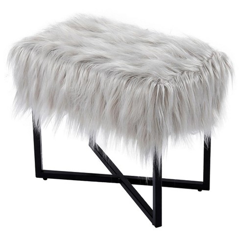 Faux fur ottoman store target