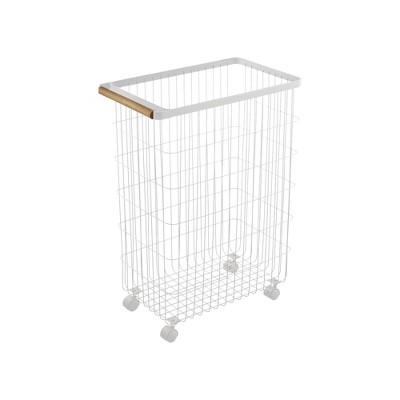 Yamazaki Home - Rolling Wire Basket (24" H) - Steel + Wood