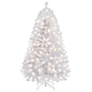 Yaheetech 4.5Ft/6Ft/7.5Ft/9Ft/12Ft Pre-lit Spruce Artificial Christmas Tree with 150 Incandescent Warm White Lights - 1 of 4
