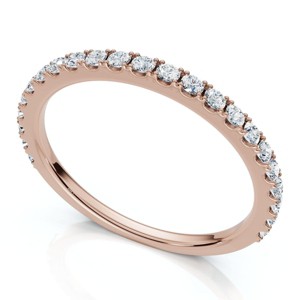 Pompeii3 1/5Ct Diamond Wedding Stackable Anniversary Ring 10k Gold Lab Created - 1 of 4