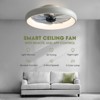 Ludomide Ceiling Fans with Lights, Flush Mount Ceiling Fan with Lights and Remote, 6 Wind Speeds Smart Low Profile Ceiling Fan for Bedroom-White - 2 of 4