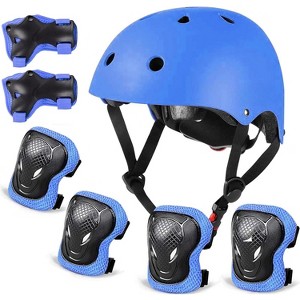 Evita Adjustable Helmet for Ages 5-16 Kids with Elbow Knee Wrist Pads - 1 of 4