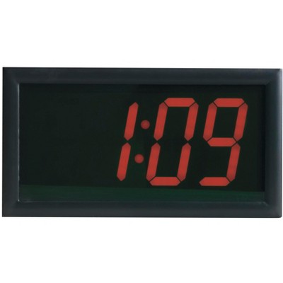 School Smart LED Wall Clock with Remote Control, 7 x 13 Inches, Red Digits