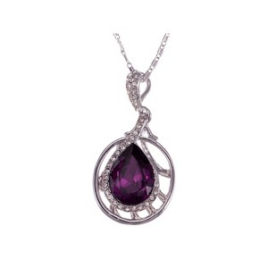 Anna-Kaci Crystal Amethyst Elegant Healing Rhinestone Necklace - 1 of 4