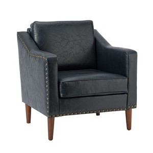Bonita Transitional Vegan Leather Armchair with Removable Seat Cushion and  Nailhead Trims | ARTFUL LIVING DESIGN - 1 of 4