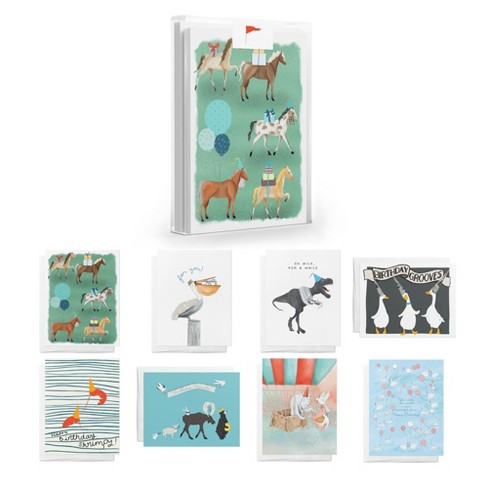 Wild Birthday Greeting Card Pack Assorted Set (8 Ct.) By Ramus & Co : Target